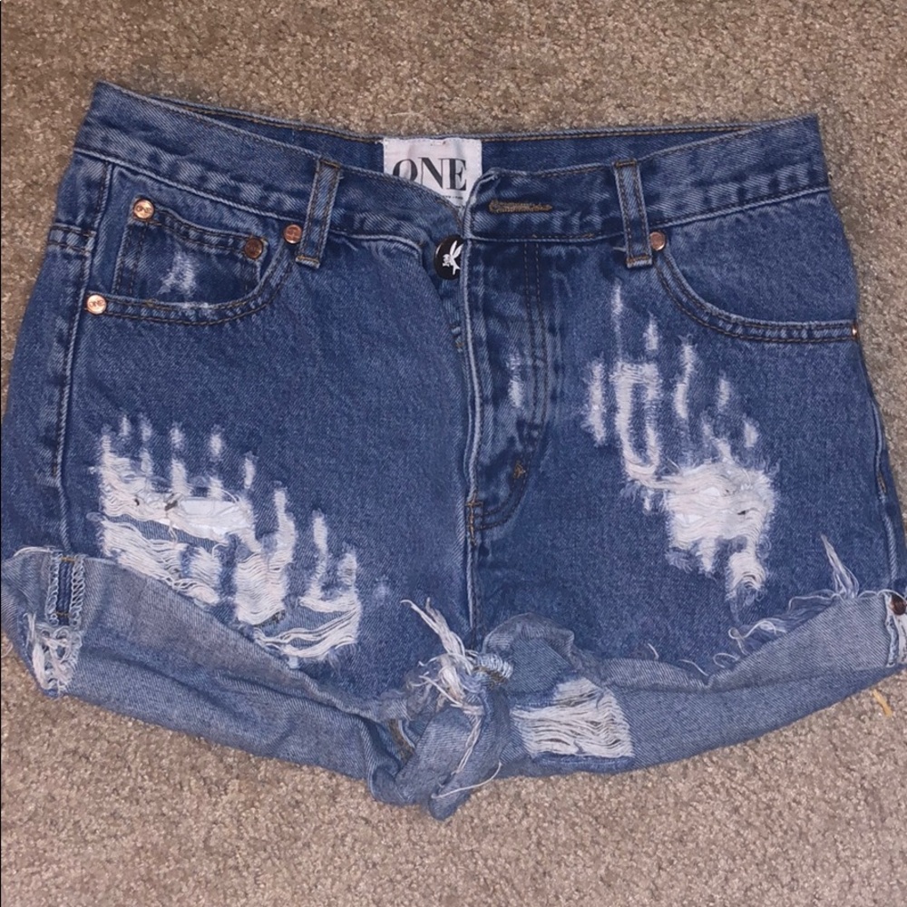 ONE Teaspoon Distressed Denim Shorts